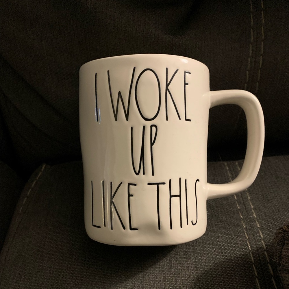 Rae Dunn I WOKE UP LIKE THIS ceramic mug